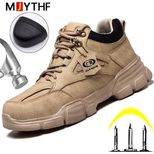 Lightweight Work Safety Shoes Boots Men Work Sneakers Steel Toe Shoes Puncture-Proof Work Boots Safety Winter Boots Protective