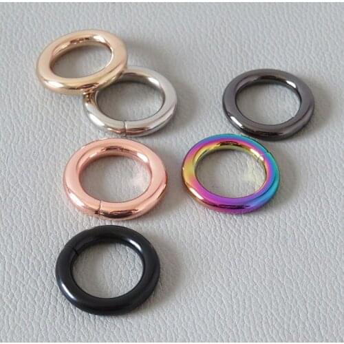 20Pcs/Lot 15mm Metal O Ring Wheel For Bag Backpack Belt Loop Round Buckle Hardware Pet Dog Collar Harness Garment DIY Accessory