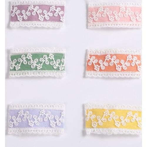 Sweet Baby Girls Hair Accessories Embroidery Lace Snap Hairpins Rectangle Flower Hair Clips For Kids