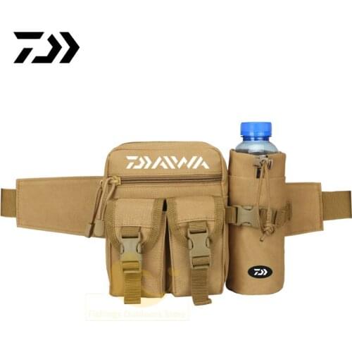 Daiwa New Mens Multi-function Fishing Backpack Outdoor Small Waterproof Bag Tactical Water Bottle Waist Bag Outdoor Backpack