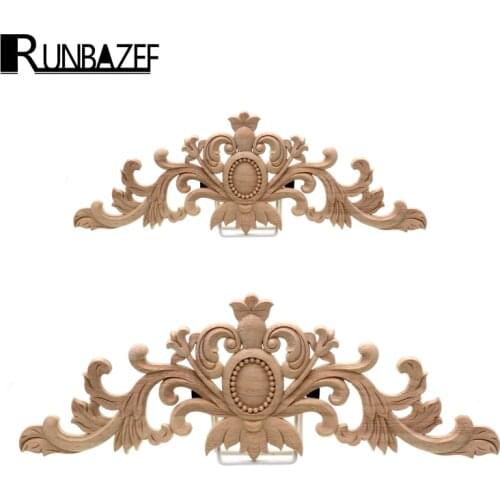 Runbazef Furniture Decorative Wood Carving Door Decals Long Bed White Peihua Tablets Ornaments Mini Crossbow Vintage Home Decor