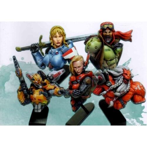 New Unassembled 1/12 fantasy include 5 Warrior Soldier bust Resin Kit DIY Toys Unpainted resin model