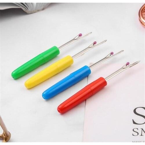 New 500pcs/lot Plastic Handle Craft Thread Cutter Seam Ripper Stitch Unpicker Sewing Tool Cross-Stitch Sewing Thread Remover