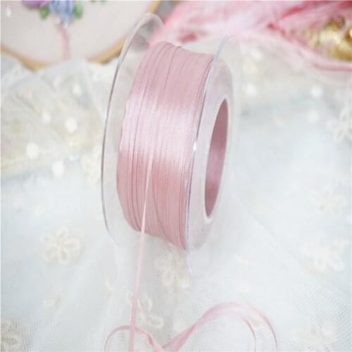 New color 2mm Solid colors of 100% pure silk embroidery ribbon thin taffeta high quality silk ribbon Anya Ribbon Handcraft