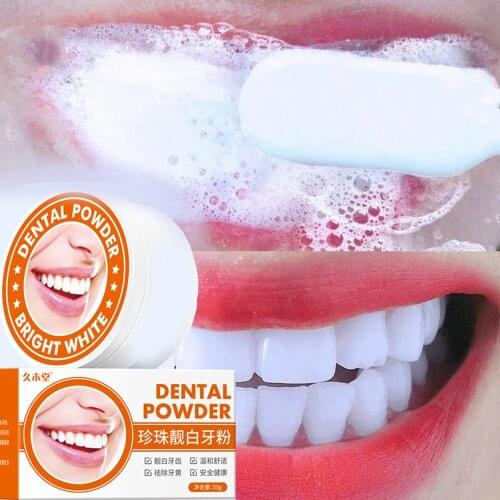 Teeth Whitening Powder Remove Plaque Stains Toothpaste Dental Tools Brighten Teeth Cleaning Oral Hygiene Toothbrush 50g