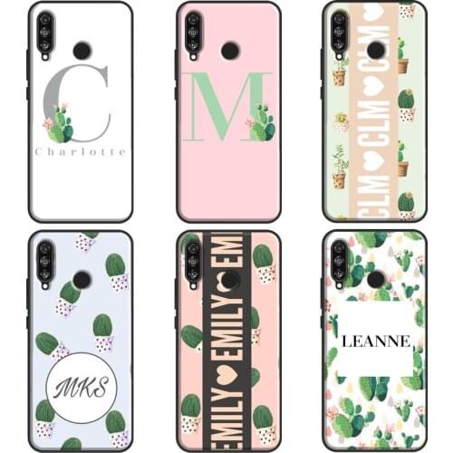 PERSONALISED NAME CACTUS SUCCULENT PLANT For Huawei P30 Pro P20 P40 Lite P 10 Mate 20 Lite Case For Huawei P Smart 2019 Z Cover