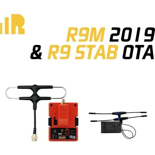 FrSky R9 STAB OTA 900MHz 16CH Long Range Receiver & R9M 2019 Module System with mounted Super 8 and T antenna
