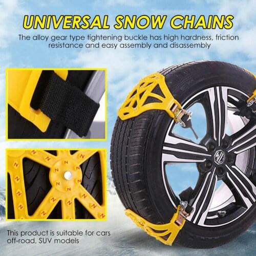 Extended Car Tire Snow Chain Universal Snow Relief Chains Safe Anti-Skid Chains Tire Icebreaker For Vehicles Auto Accessories
