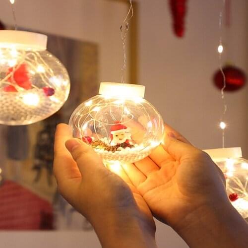 Christmas LED Holiday Light Santa Claus Romantic Lantern Hang Ball Decorations Fairy Luminary Lamp Wedding Party Pendant