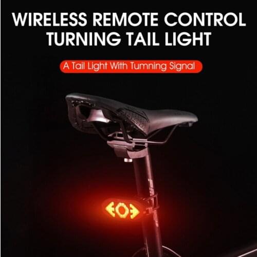 Bike Light LED Rear Light Turn Signals Remote Control Bicycle Direction Indicator USB Rechargeable Cycling Taillight with Horn