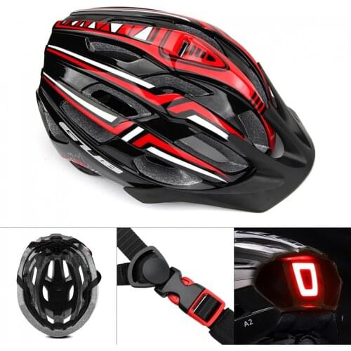 56-59cm Light Cycling Helmet Integrally Molded Mountain Road MTB Helmets with Taillight for Man / Woman