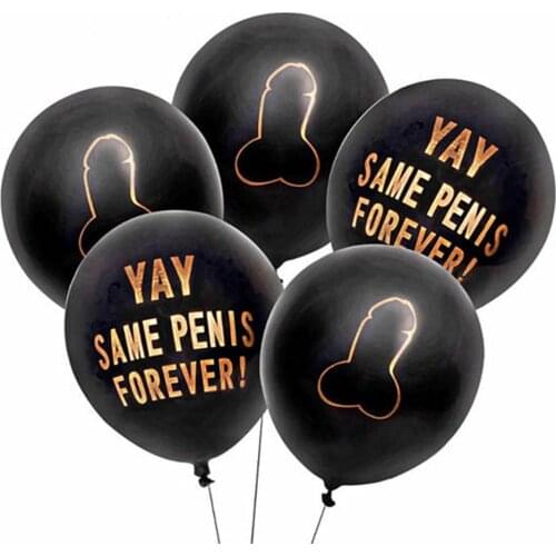 10pcs 12inch YAY Same Penis Forever Balloon Bridal Shower Gold Penis Shape Rude Abusive Balloon Hen Bachelorette Party decoratio