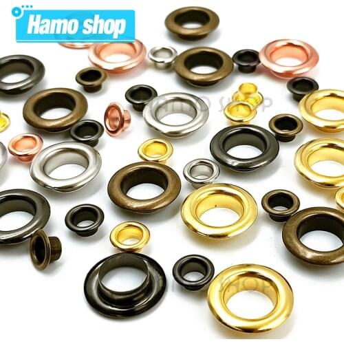 100Pcs Mixed 5 Colors Hole Metal Eyelets Grommets with Washer for Diy Leathercraft Accessories Shoes Belt Cap Bag Tags Clothes