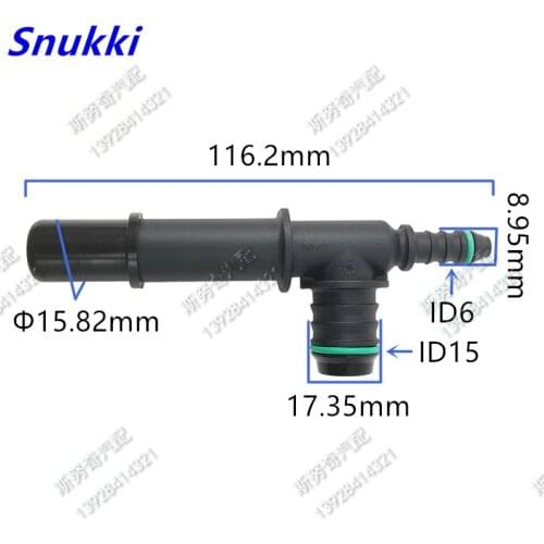15.82mm 15.82 ID6 ID15 SAE Tee connector auto fuel line male connector Fuel line quick connector gasoline connector auto parts