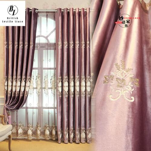 2021 New Curtains for Living Dining Room Bedroom European Style Embroidered Italian Velvet Curtains for Living Room Curtains