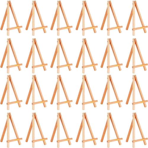 24 Pack Mini Wood Display Easel Wood Easels Set For Paintings Craft Small Acrylics Oil Projects