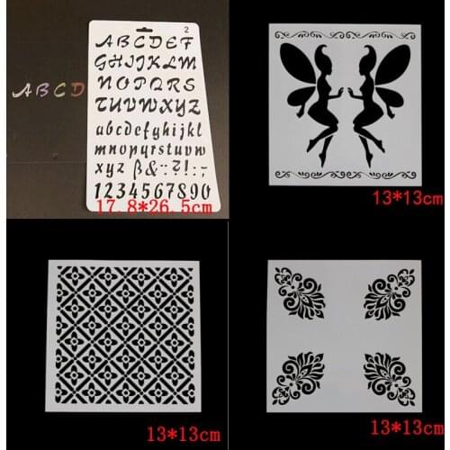 4pcs Stencils DIY Maternal Grid Relief Numbers For Wall Painting Scrapbooking Stamping Stamp Album Decor Reusable