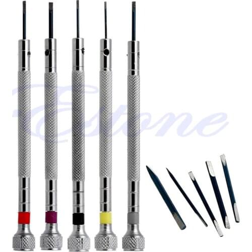 5Pcs Precision Screwdriver Eyeglasses Watch Jewelry Watchmaker Repair Tool Set QX2E