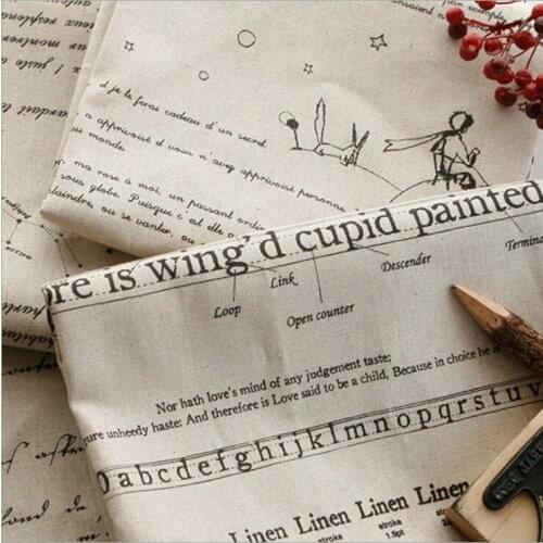 English Letter upholstery Fabric Printed cotton and linen fabric by meter for DIY sofa pillow cloth tablecloth linen fabric