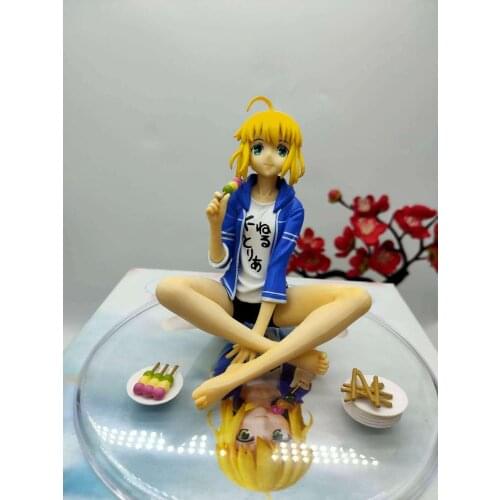 Fate Stay Night Altria Pendragon Anime Figure Toys Eat Meatballs Ver. PVC Action Figure Toys Collection Model Doll Gift