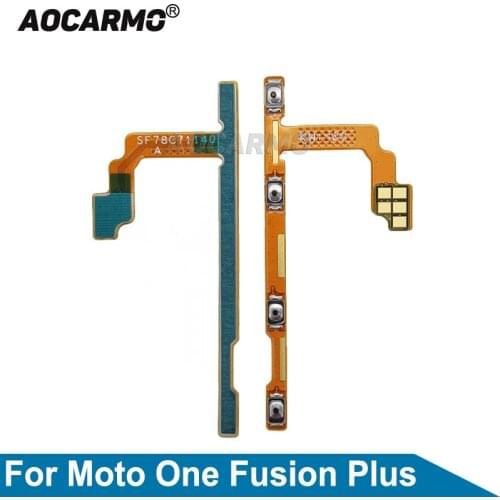 Aocarmo For Motorola Moto One Fusion Plus Power On/Off Volume Up/Down Button Flex Cable Repair Parts