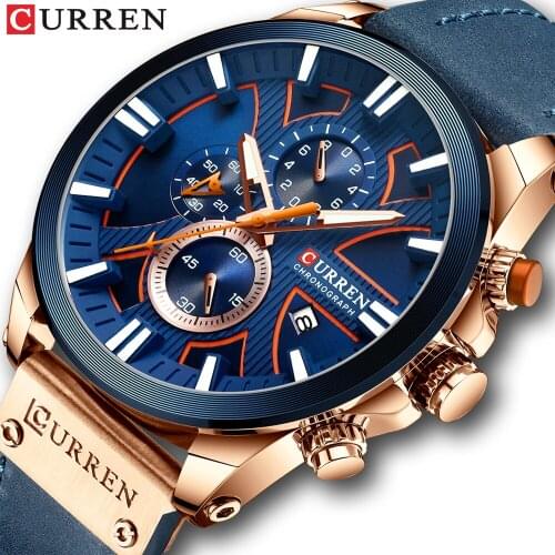 CURREN 2019 Fashion Mens Sport Watch Men Analog Quartz Watches Waterproof Date Military Multifunction Wrist Watches Men Clock