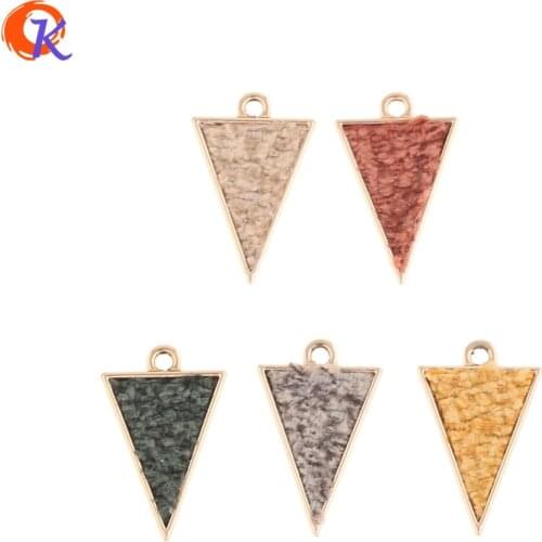 Cordial Design 100Pcs 15*23MM Jewelry Accessories/Charms/DIY Making/Triangle Shape/Fabric Effect/Hand Made/Earring Findings