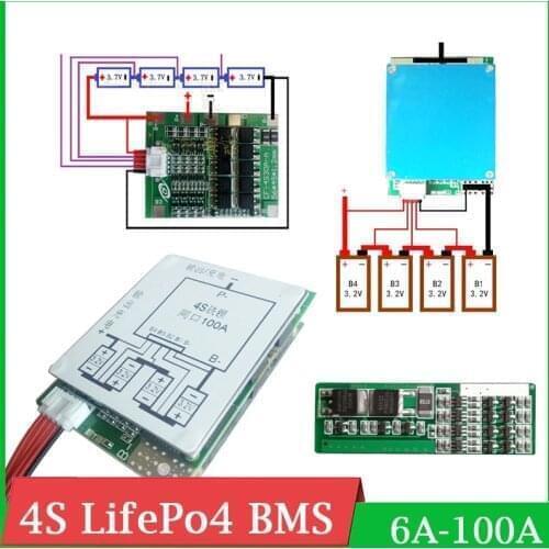 4S 12.8V LifePo4 BMS 6A 30A 50A 100A Lithium Iron Phosphate Protection Board balance 12V 4 CELL Inverter BMS PCM