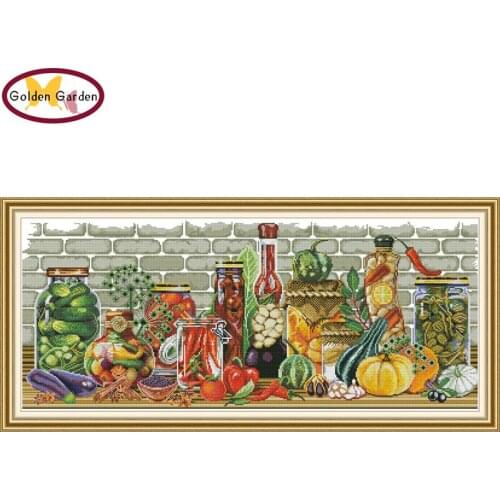 GG All Kinds of Vegetables Chinese Counted Cross Stitch Embroidery Needleworks Joy Sunday Printed Cross Stitch for Home Decor