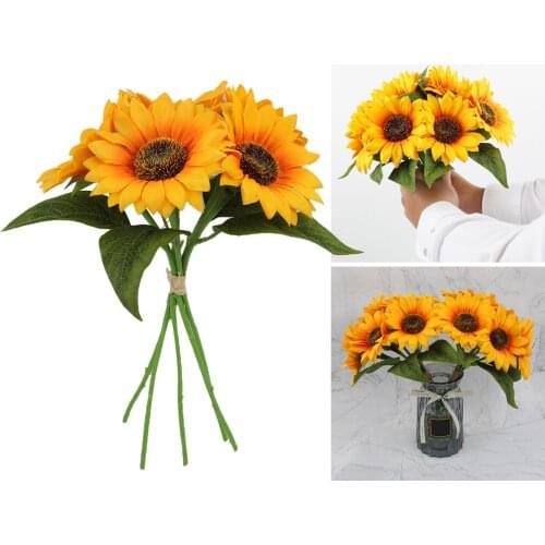 Artificial Flower Silk Sunflowers Fuax Floral Decor Flower Arrangements Decor