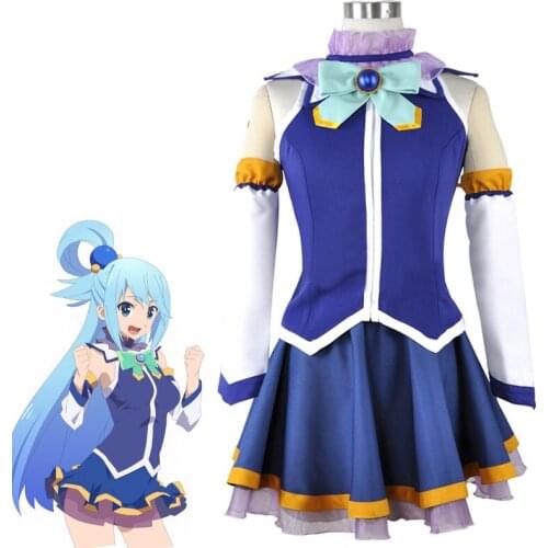 KonoSuba Gods Blessing on this Wonderful World Aqua Tops Dress Uniform Outfit Halloween Party Anime Cosplay Costumes