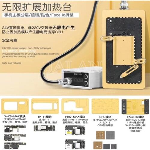 WL MINI 203H Heating Table X XS MAX 11 11pro Max CPU Glue Remove Face ID Disassembly Motherboard Layered Tin Planting