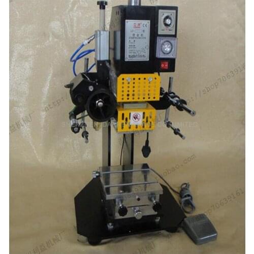 Desktop Pneumatic Plane Hot Stamping Foil Machine LZ-90-1, Card,Leather Stamping, Shoes Logo Stamper