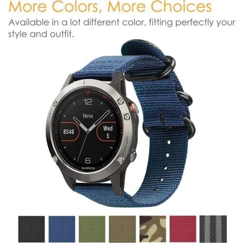 Nato nylon Strap 20mm 22mm Watch Band for Garmin Fenix 5 5Plus 5S Ring Replacement bracelet For Garmin Fenix5 Band with tools