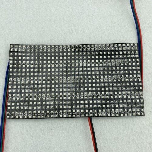 P5mm WS2812C-2020 SMD 18*32pixels led addressable flexiblepanel light,size: 90mm*160mm,DC5V input; BLACK PCB