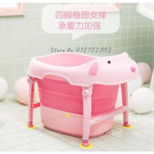 Newborn Baby Bath Basin Childrens Folding Bath Bucket Baby Bath Bucket Can Sit And Lie Down Bath Swimming Bucket Household Larg