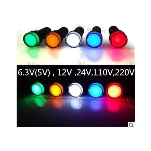 16mm signal led Indicator light blue green red,white yellow pilot lamp