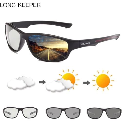 Photochromic Sunglasses Men Polarized Chameleon Discoloration Sun Glasses Male Color Changing Driving Square Eyewear Oculos