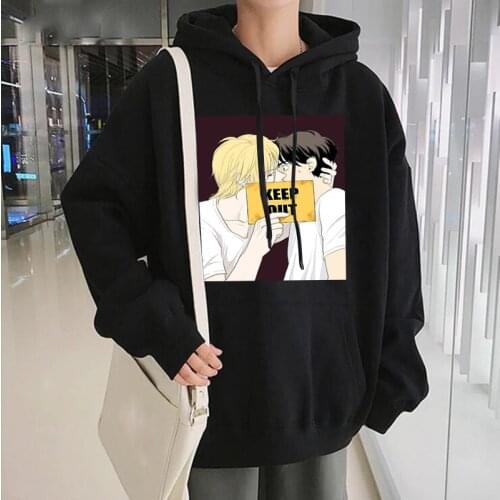 Hot Sale Banana Fish Kiss Print Anime Hoodies Sweatshirt Men/Women Harajuku Winter Oversize Pullover Casual Funny Unisex Hoodies