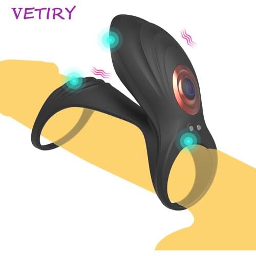 Couples Long Lasting Erection Penis Vibrator With Double Ring G-spot Massager Vagina Clitoris Stimulator Orgasm Adult Sex Toys