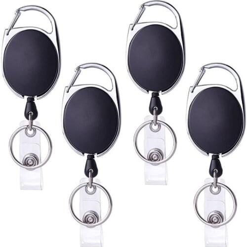 Retractable Badge Reel with Card Holder Reel Clip Key Ring Retractable ID Card Holder Key Chain Holders for Office Name Tag