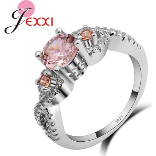 Bright Crystal Silver Rings 925 Sterling Silver Rings For Women Wedding Engagement Rings Female Style Popular Accessory