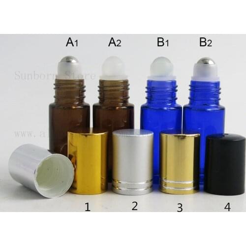 12pcs 5ml Mini New roll on roller bottles for essential oils roll-on refillable perfume bottle deodorant containers