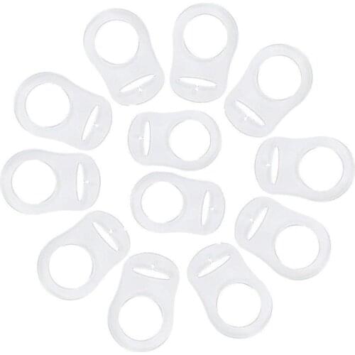 12pcs Silicone Baby Dummy Pacifier Holder Clip Adapter for MAM Rings Soother P31B