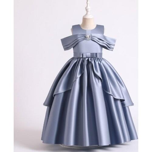 2021 Elegant Formal Bridesmaid Princess Dress For Girl Children Ball Gown Evening Party Wedding Dress Kids Long Prom Dresses