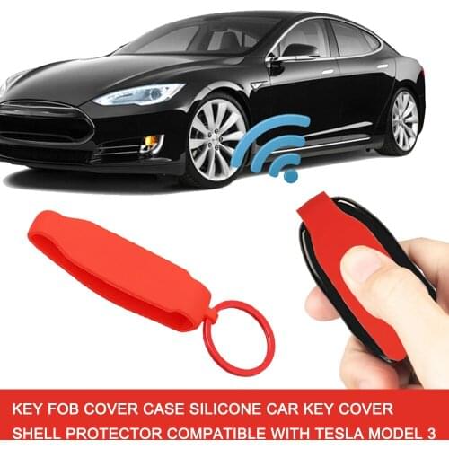 4color Key Fob Cover Case Silicone Car Key Cover Shell Protector auto styling Car accessories for Tesla Model 3