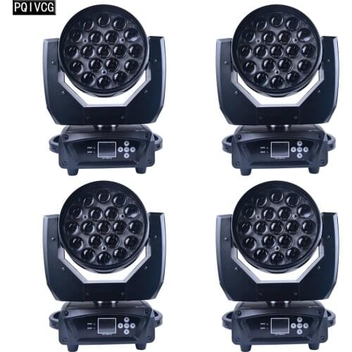 4 PCS 19x15w Zoom Moving Head Light DMX512 Stage Zoom Beam Light