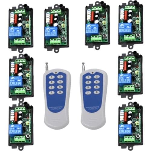 AC 110V 220v 10A relay 1CH 315MHz wireless RF Remote Control Switch 2 Transmitter+ 8 Receiver SKU: 5448