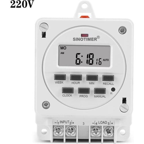 DC12V AC 220V 230V Volt Voltage Output Digital 7 Days Weekly Programmable Timer Switch Time Relay Control