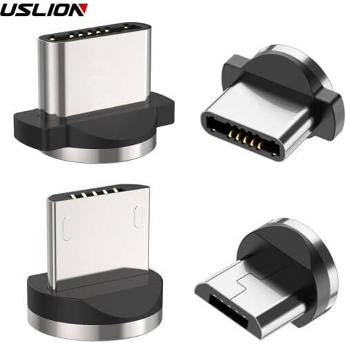 Round Magnetic Cable plug Type C Micro USB C Plugs Fast Charging Phone Microusb Type-C Magnet Charger Plug For Samsung S9 S10